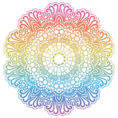 Round rainbow mandala background.