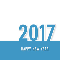 Happy new year 2017 paper postcard.