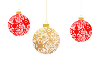 Christmas background with Christmas balls with snowflake ornament - 131373392
