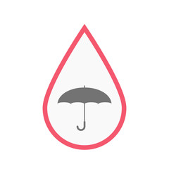 Isolated blood drop with an umbrella