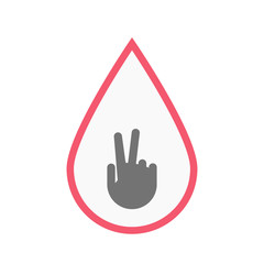 Obraz premium Isolated blood drop with a victory hand