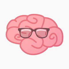 Isolated brain with a glasses