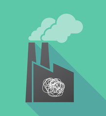 Long shadow factory with a doodle