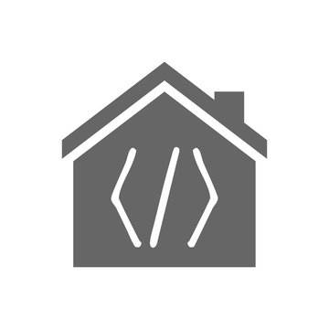 Isolated house with a code sign