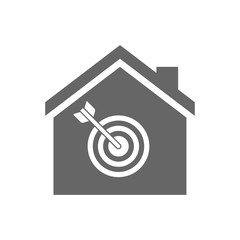 Isolated house with a dart board