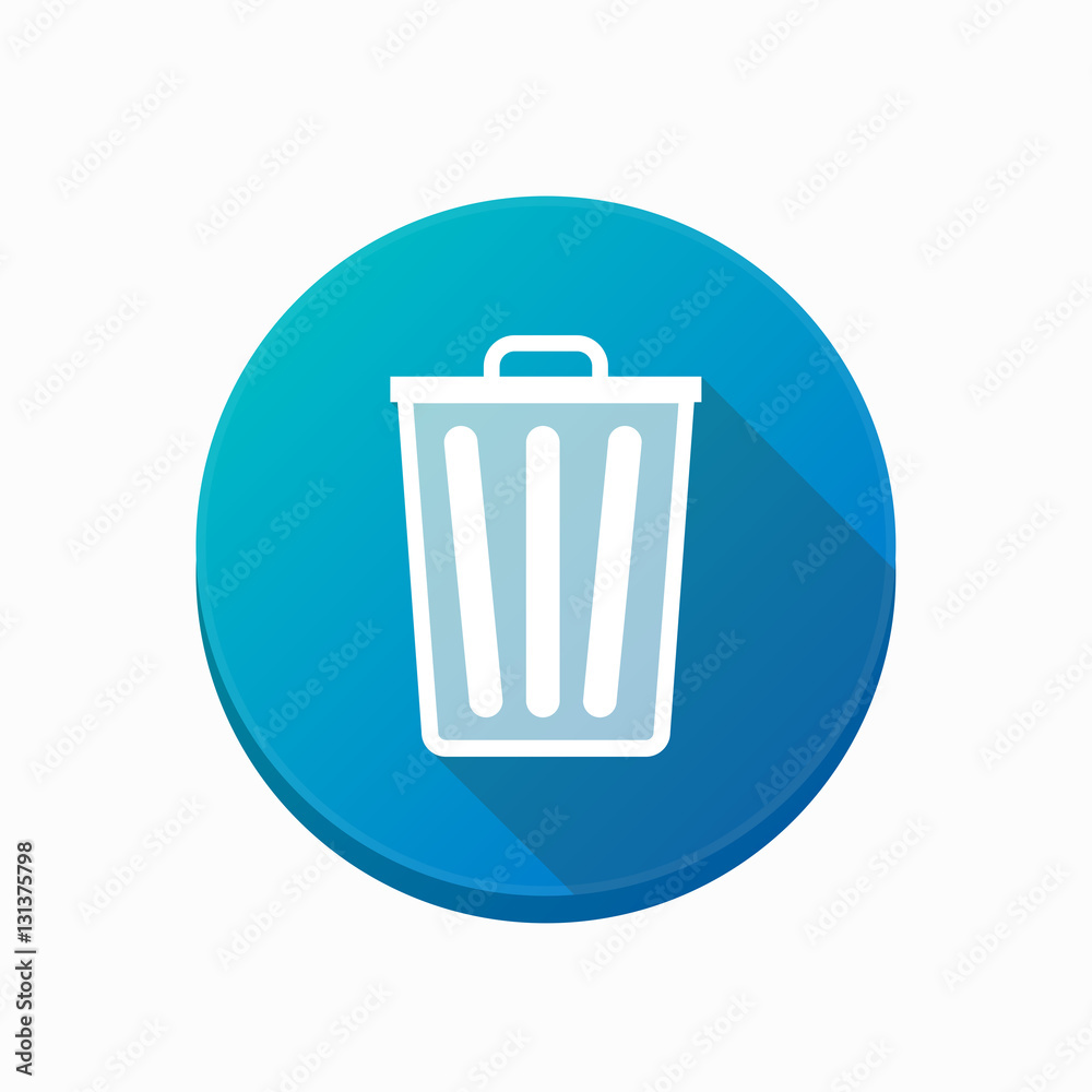 Canvas Prints isolated button with a trash can