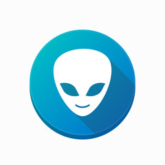 Isolated button with an alien face