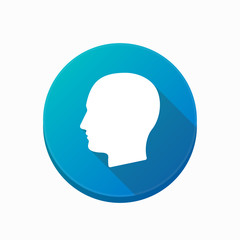 Isolated button with a male head