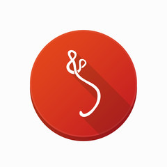 Isolated button with  an ebola sign