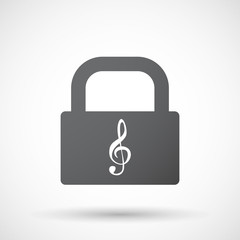 Isolated lock pad with a g clef