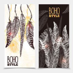 Hand Drawn Tribal Vertical Banners