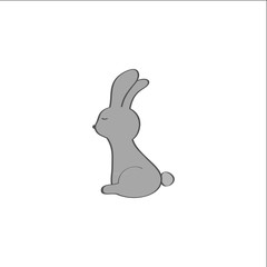 Rabbit icon, vector rabbit silhouette, isolated bunny