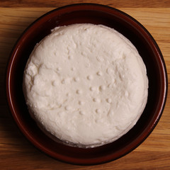 cottage cheese top view quark cheese square photo