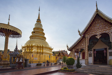 Wat phra that hariphunchai pagoda temple important religious tra