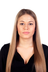 Fototapeta premium Beautiful fashion girl with straight long blonde hair