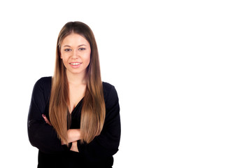 Obraz premium Beautiful fashion girl with straight long blonde hair