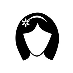 Icon black woman head on a white background.