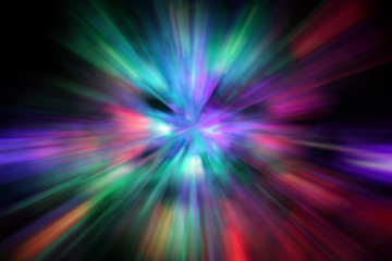 Colored rays of different colors on a black background