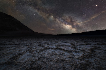 Badwater Basin Under the Milky Way Galaxy 