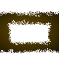 Winter Frame with Snowflakes, Holiday Background