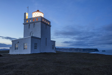 Fototapeta na wymiar Lighthouse at Dyrholaey in iceland