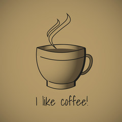 Cup of coffee. Vector illustration.