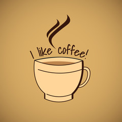 Cup of coffee. Vector illustration.