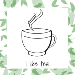 Cup of tea. Vector illustration.
