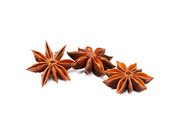 Aromatic star anise isolated on white background