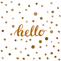 Obraz premium Hello hand-lettering. Handmade vector calligraphy