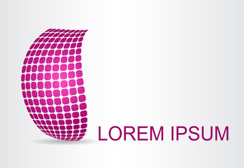 Logo stylized spherical surface with abstract shapes