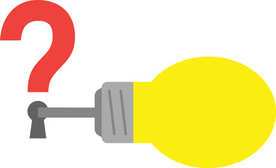Light bulb with key and question mark keyhole