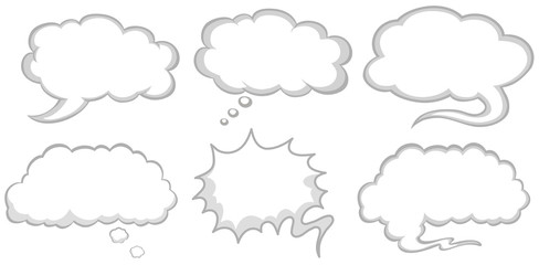 Different design of speech bubbles