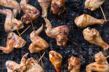 charcoal grilled chicken drumstick