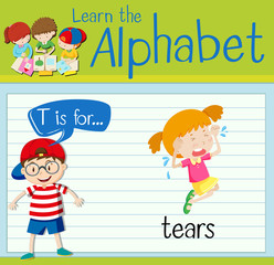 Flashcard letter T is for tears