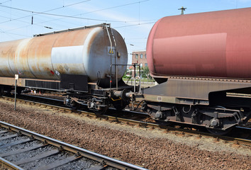 Fototapeta na wymiar Oil transporter railway carriages