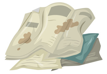 Dirty papers on the floor