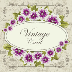 Vintage card with flowers