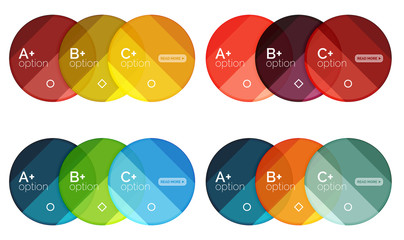 Set of round infographic banners with options