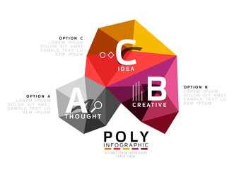 Moden low poly infographics template