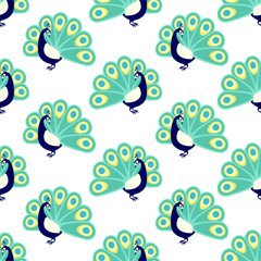 Seamless pattern - peacock