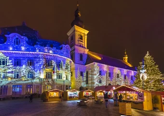 Deurstickers Christmas Market in Sibiu, Transylvania, Romania © Serenity-H