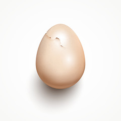 Cracked egg isolated on white