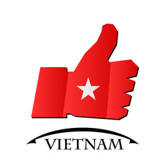 like icon made from the flag of Vietnam