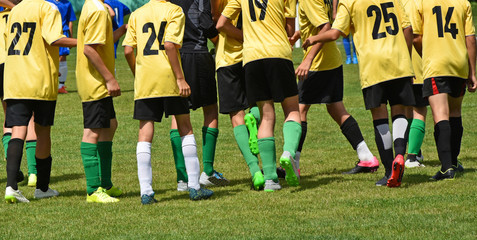 Kid soccer team after match