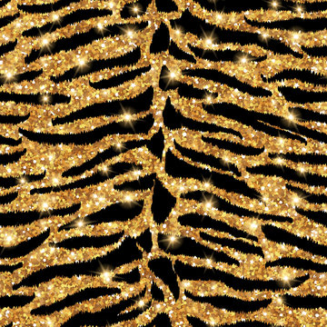 Seamless tiger gold pattern
