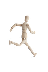 Wooden mannequin with running pose