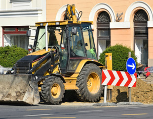 Road construction in the city
