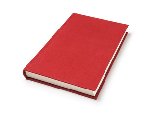 Red lying book isolated 