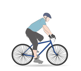 Fototapeta premium man on a bicycle. correct fit and posture for cycling. vector illustration.
